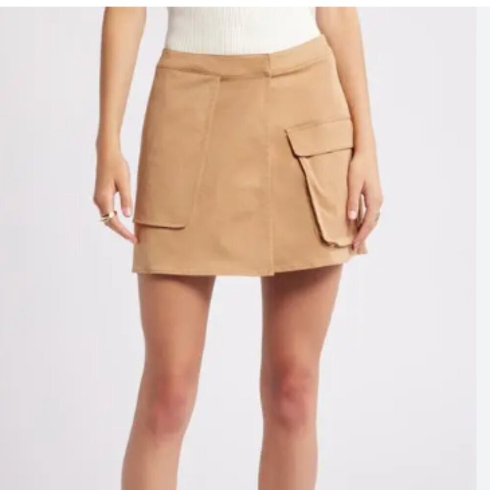 Open Edit NWT cargo utility mini skirt khaki size L